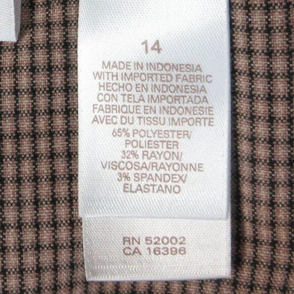 JH COLLECTIBLES Shades of Nature Dress Capris Sz 14 Brown Plaid Crop Skimmer NWT - Picture 9 of 16